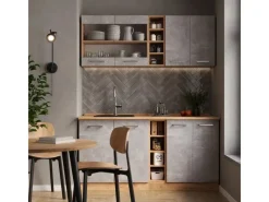 Vicco R-Line Singleküche /Goldkraft Eiche 160 cm ohne Arbeitsplatte ohne E-Geräte< Single-Küchen|Miniküchen
