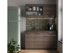 Single-Küchen<Vicco R-Line Singleküche /Anthrazit 140 cm AP Anthrazit ohne E-Geräte