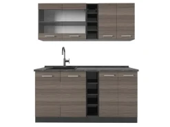 Single-Küchen<Vicco R-Line Singleküche /Anthrazit 160 cm AP Anthrazit ohne E-Geräte