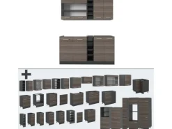 Single-Küchen<Vicco R-Line Singleküche /Anthrazit 160 cm AP Anthrazit ohne E-Geräte