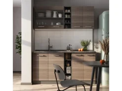 Best Vicco R-Line Singleküche /Anthrazit 160 cm AP Marmor ohne E-Geräte Edelgrau