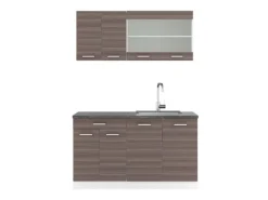 Vicco R-Line Singleküche /Weiß 140 cm AP Anthrazit ohne E-Geräte< Single-Küchen