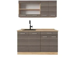 Vicco R-Line Singleküche /Goldkraft Eiche 140 cm ohne Arbeitsplatte ohne E-Geräte< Single-Küchen|Einbauküchen