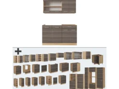 Vicco R-Line Singleküche /Goldkraft Eiche 140 cm ohne Arbeitsplatte ohne E-Geräte< Single-Küchen|Einbauküchen