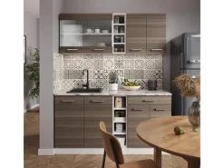 Outlet Vicco R-Line Singleküche /Weiß 160 cm ohne Arbeitsplatte ohne E-Geräte Edelgrau