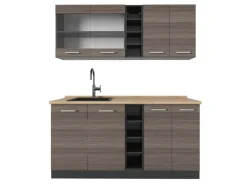 Single-Küchen<Vicco R-Line Singleküche /Anthrazit 160 cm AP Eiche ohne E-Geräte