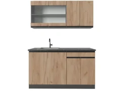 Vicco R-Line SingleKüche Goldkraft Eiche/Anthrazit 140 cm AP Anthrazit Opt 2 ohne E-Geräte< Single-Küchen|Miniküchen