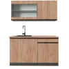Vicco R-Line SingleKüche Goldkraft Eiche/Anthrazit 140 cm AP Eiche ohne E-Geräte< Single-Küchen