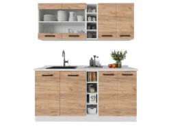 Vicco R-Line Singleküche Goldkraft /Weiß 160 cm ohne Arbeitsplatte ohne E-Geräte< Single-Küchen|Kühlschränke