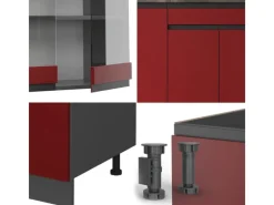 Vicco R-Line Singleküche /Anthrazit 140 cm AP Eiche ohne E-Geräte< Single-Küchen
