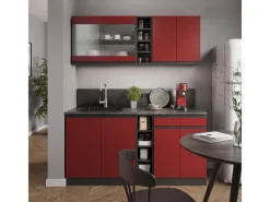 Sale Vicco R-Line Singleküche /Anthrazit 160 cm AP Marmor ohne E-Geräte Rot