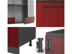 Single-Küchen<Vicco R-Line Singleküche /Anthrazit 140 cm J-Shape ohne E-Geräte