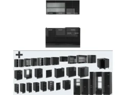 Single-Küchen<Vicco R-Line Singleküche /Anthrazit 140 cm AP Eiche ohne E-Geräte