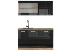 Single-Küchen<Vicco R-Line Singleküche /Goldkraft Eiche 140 cm AP Eiche ohne E-Geräte