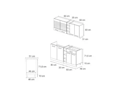 Clearance Vicco R-Line Singleküche /Weiß 160 cm AP Anthrazit ohne E-Geräte Schwarz Hochglanz