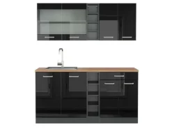 Vicco R-Line Singleküche /Anthrazit 160 cm AP Eiche ohne E-Geräte< Single-Küchen|Einbauküchen