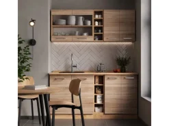 Vicco R-Line Singleküche Sonoma/Goldkraft Eiche 160 cm ohne Arbeitsplatte ohne E-Geräte< Single-Küchen