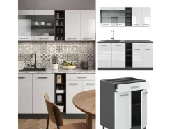 Vicco R-Line Singleküche /Anthrazit 160 cm ohne Arbeitsplatte ohne E-Geräte< Single-Küchen