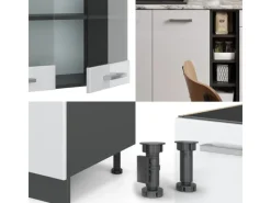 Vicco R-Line Singleküche /Anthrazit 160 cm ohne Arbeitsplatte ohne E-Geräte< Single-Küchen