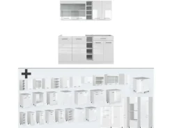 Single-Küchen<Vicco R-Line Singleküche Hochglanz/ 160 cm AP Marmor ohne E-Geräte