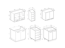 Discount Vicco R-Line Singleküche Weiß Landhaus/Weiß 160 cm AP Anthrazit ohne E-Geräte Weiß-Strukturiert