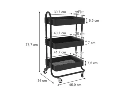 Vicco Rollregal Tron Rollbare Küchen-Minibar 46x79 cm< Küchenregale