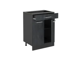 Küchenschränke<Vicco Schubladenschrank R-Line Schwarz Beton 60 cm mit Schublade ohne Arbeitsplatte