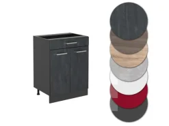 Küchenschränke<Vicco Schubladenschrank R-Line Schwarz Beton 60 cm mit Schublade ohne Arbeitsplatte