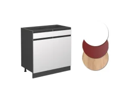Best Vicco Schubladenunterschrank R-Line Schubladenschrank für die Küche 80 cm AP Marmor Weiß