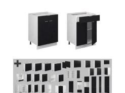 Küchenschränke<Vicco Schubunterschrank Fame-Line Gestreift 60 cm mit Schublade AP Marmor