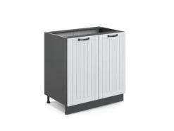 Vicco Spülenunterschrank Fame-Line Landhaus/Anthrazit 80 cm mit Regal ohne Arbeitsplatte< Küchenschränke