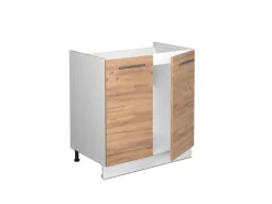 Pfannen|Küchenschränke<Vicco Spülenunterschrank Fame-Line Goldkraft /Weiß 80 cm ohne Arbeitsplatte