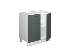 Vicco Spülenunterschrank Fame-Line Grün-Gold Landhaus/Weiß 80 cm mit Regal AP Marmor< Küchenschränke|Einbauküchen