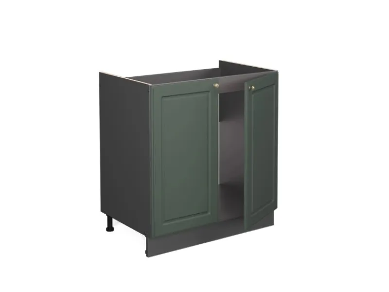 Küchenschränke<Vicco Spülenunterschrank Fame-Line Grün-Gold Landhaus/Anthrazit 80 cm AP Eiche