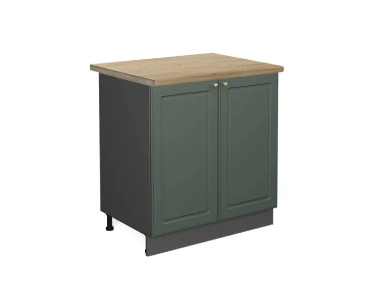 Küchenschränke<Vicco Spülenunterschrank Fame-Line Grün-Gold Landhaus/Anthrazit 80 cm AP Eiche