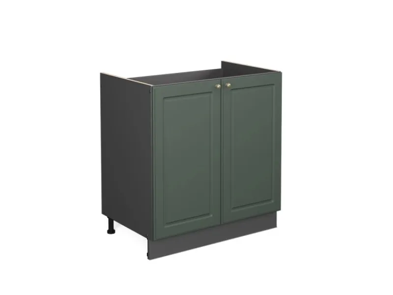 Küchenschränke<Vicco Spülenunterschrank Fame-Line Grün-Gold Landhaus/Anthrazit 80 cm ohne Arbeitsplatte