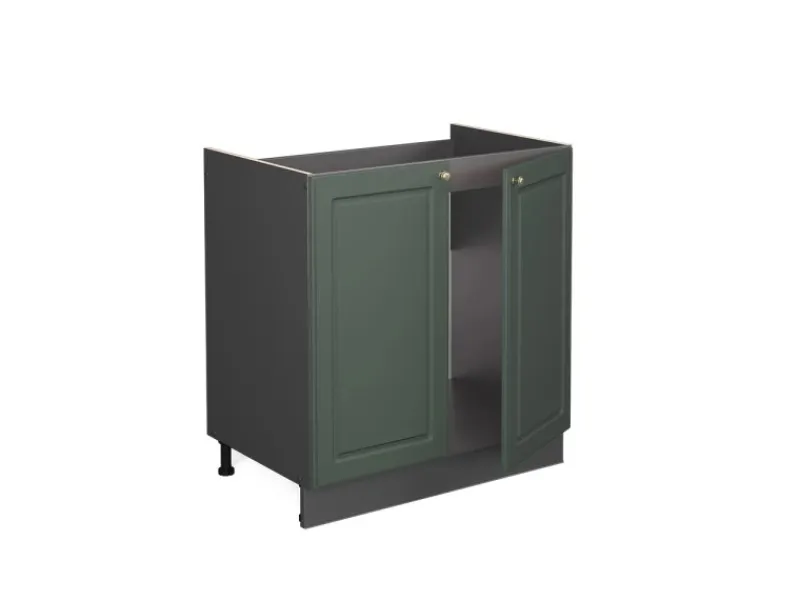 Küchenschränke<Vicco Spülenunterschrank Fame-Line Grün-Gold Landhaus/Anthrazit 80 cm ohne Arbeitsplatte