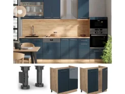 Vicco Spülenunterschrank Fame-Line Hochglanz/Goldkraft Eiche 80 cm ohne Arbeitsplatte< Einbauküchen