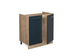 Vicco Spülenunterschrank Fame-Line Hochglanz/Goldkraft Eiche 80 cm ohne Arbeitsplatte< Einbauküchen
