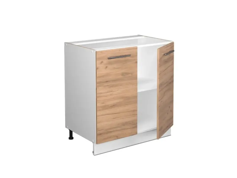Küchenschränke<Vicco Spülenunterschrank Fame-Line Goldkraft /Weiß 80 cm mit Regal AP