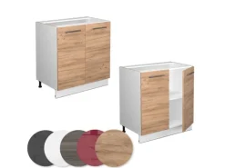 Küchenschränke<Vicco Spülenunterschrank Fame-Line Goldkraft /Weiß 80 cm mit Regal AP