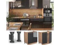 Vicco Spülenunterschrank Fame-Line Hochglanz/Goldkraft Eiche 80 cm ohne Arbeitsplatte< Küchenschränke