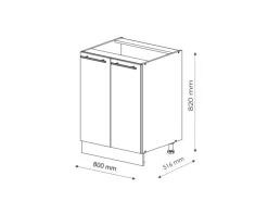Vicco Spülenunterschrank Fame-Line -Gold/Weiß 80 cm mit Regal AP< Gefrierschränke|Kochfelder
