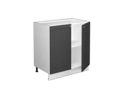 Küchenschränke<Vicco Spülenunterschrank Fame-Line -Gold/Weiß 80 cm mit Regal AP Marmor