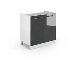 Vicco Spülenunterschrank Fame-Line Hochglanz/Weiß 80 cm ohne Arbeitsplatte< Küchenschränke
