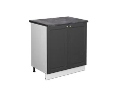 New Vicco Spülenunterschrank Fame-Line -Gold/Weiß 80 cm AP Anthrazit