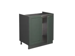 New Vicco Spülenunterschrank Fame-Line Grün-Gold Landhaus/Anthrazit 80 cm AP Anthrazit Dunkelgrün