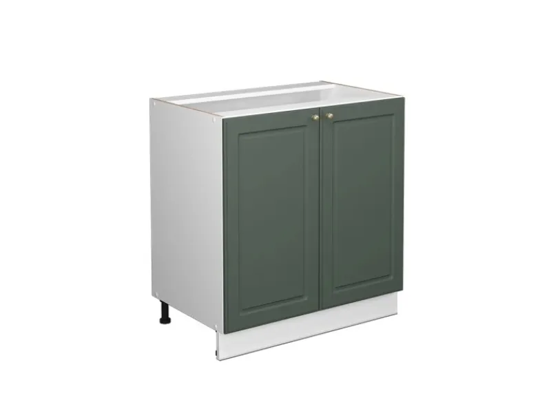 Vicco Spülenunterschrank Fame-Line Grün-Gold Landhaus/Weiß 80 cm mit Regal ohne Arbeitsplatte< Küchenschränke