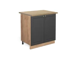Discount Vicco Spülenunterschrank Fame-Line -Gold/Goldkraft Eiche 80 cm mit Regal AP Eiche Anthrazit