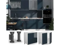 Küchenschränke<Vicco Spülenunterschrank Fame-Line Hochglanz/Weiß 80 cm mit Regal AP Anthrazit